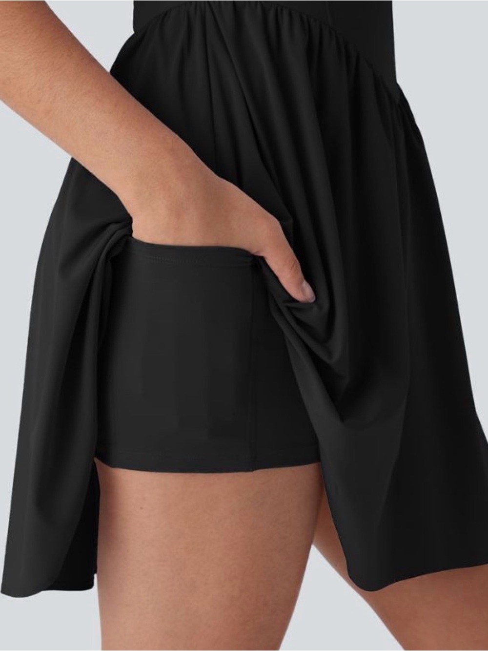 Halara Breezeful Black Scoop Neck Corset Skater Dress Small Ballet Tennis Small - Picture 3 of 4